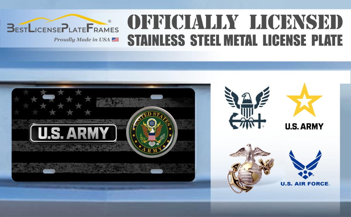 U.S. Army - Stainless Steel Car License Plate U.S. Army - Stainless Steel Car License Plate